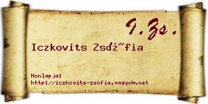 Iczkovits Zsófia névjegykártya